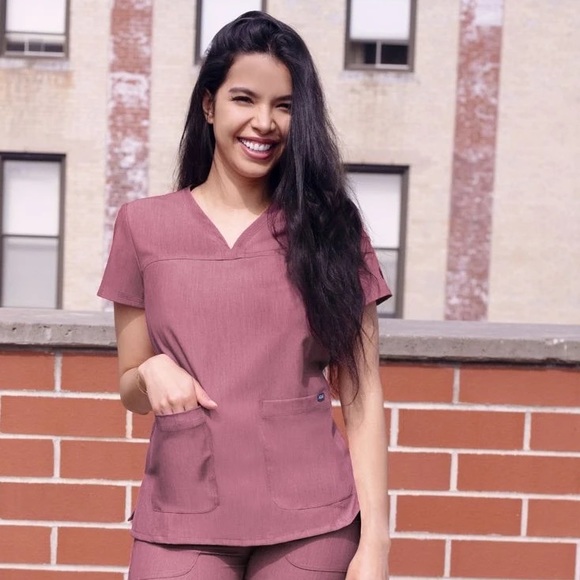 Sweetheart Scrub Top by Adar - Picture 1 of 3